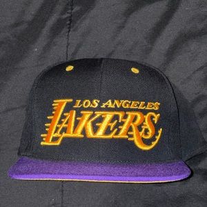 Los Angeles Lakers Mitchell And Ness Script Fitted Hat